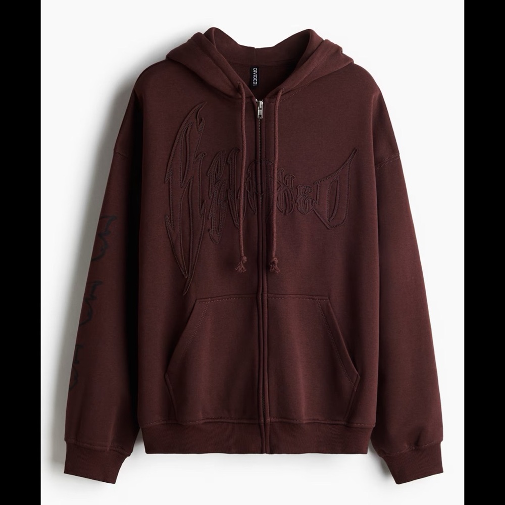♥️H&M “Relaxed” Oversized Zip-Up Hoodie- Dark Brown♥️